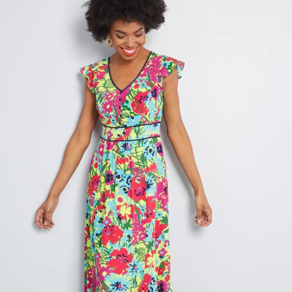 ModCloth Eyes on You Floral Maxi Dress M, NWOT